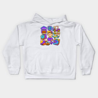 Man Courier Kawaii Doodle Kids Hoodie